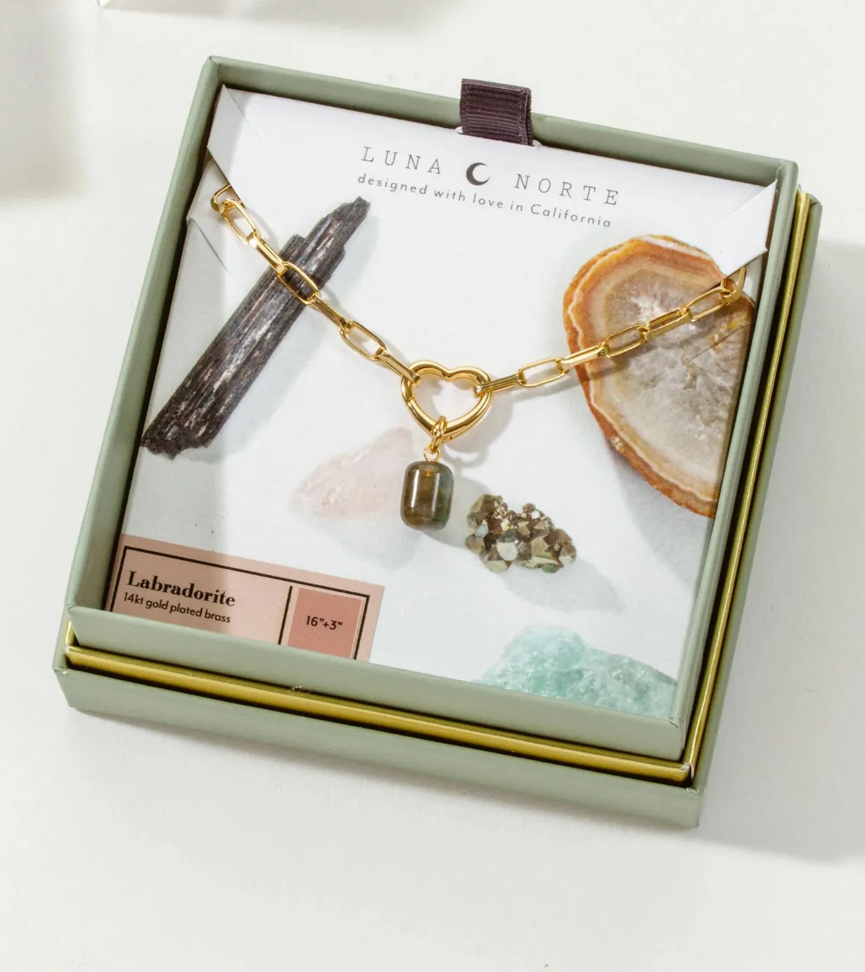 Luna Norte Listen To Your Heart Necklace - Labradorite