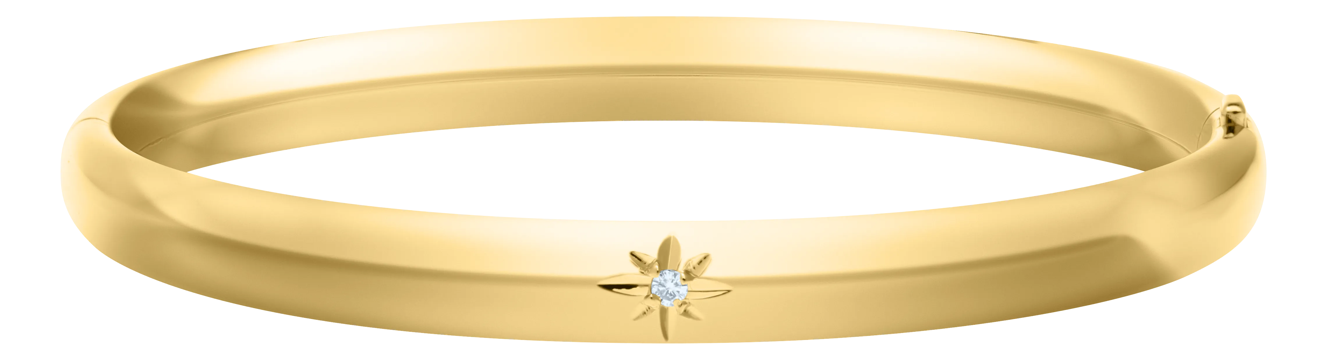 Marathon Yellow Gold CZ Child's Bangle