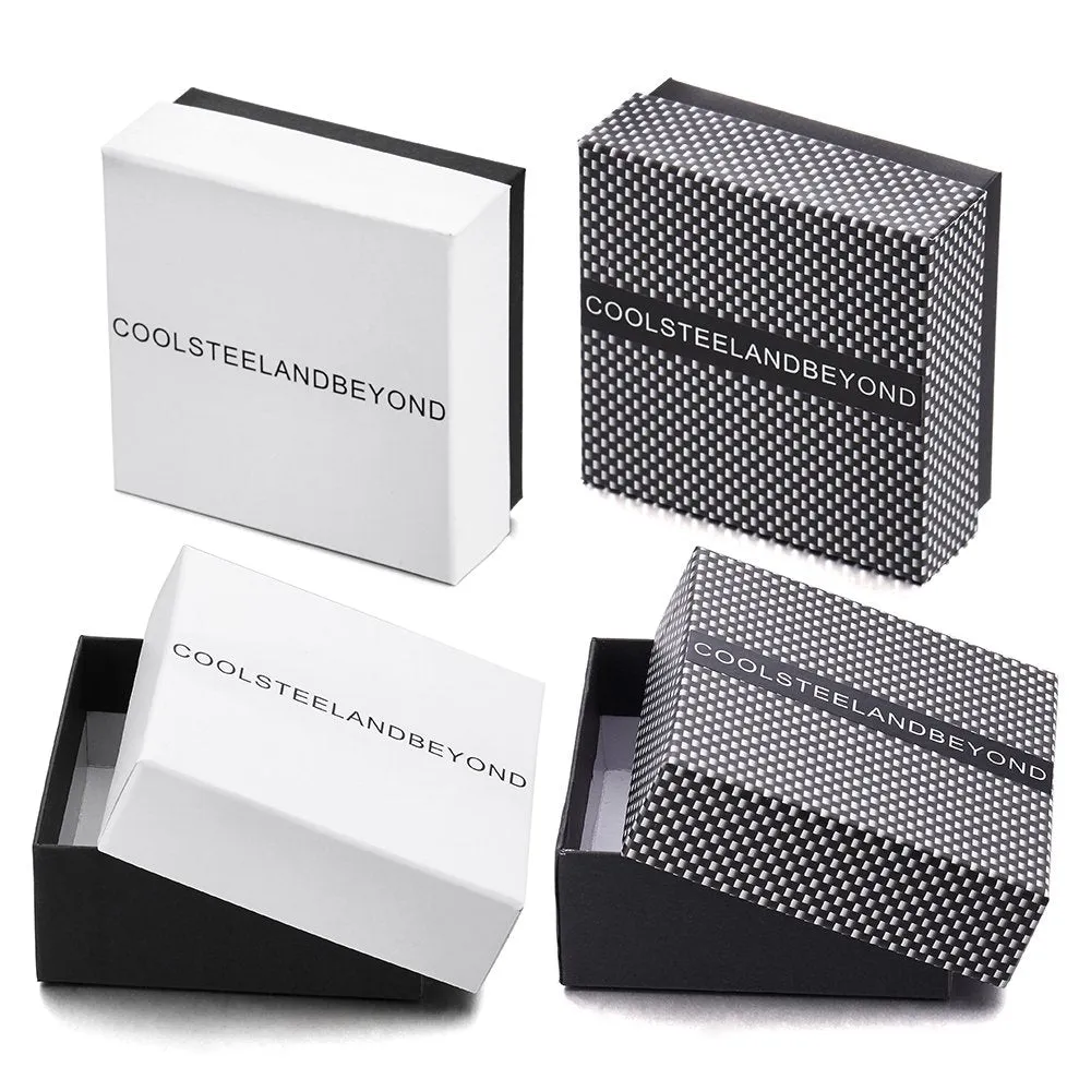 Mens Stainless Steel Double Row Silver Black Square Franco Chain Box Curb Chain Bracelet