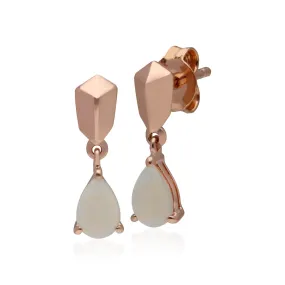 Mini Statement Opal Ohrringe in Rose Vergoldetem 925 Sterling Silber