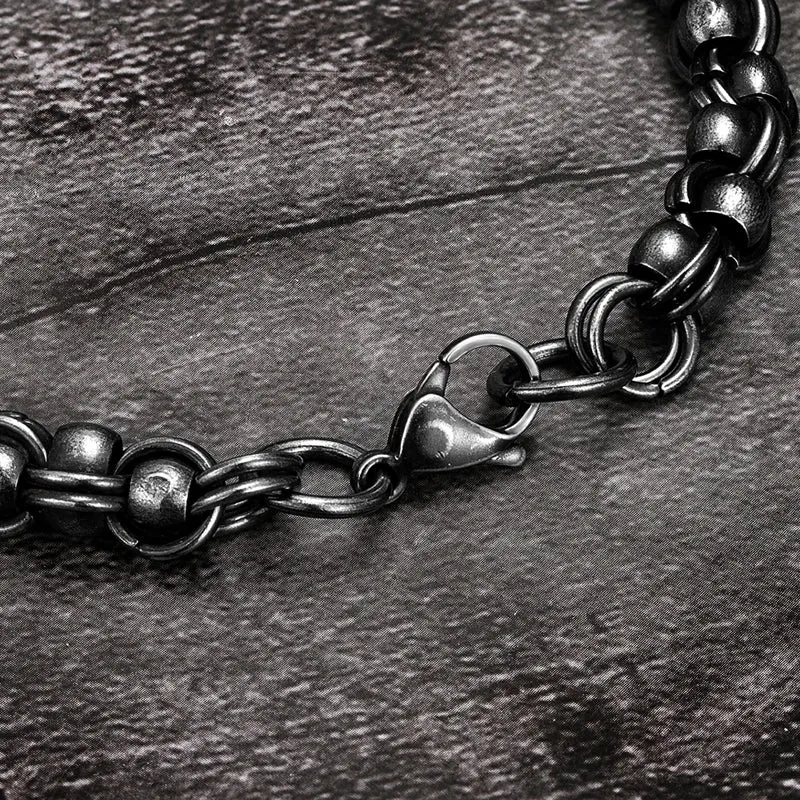 MKENDN Men Creative Vintage Biker Link Chain Bracelet Handmade Punk Rock Stainless Steel Motorcycle Jewelry Accessories Gifts