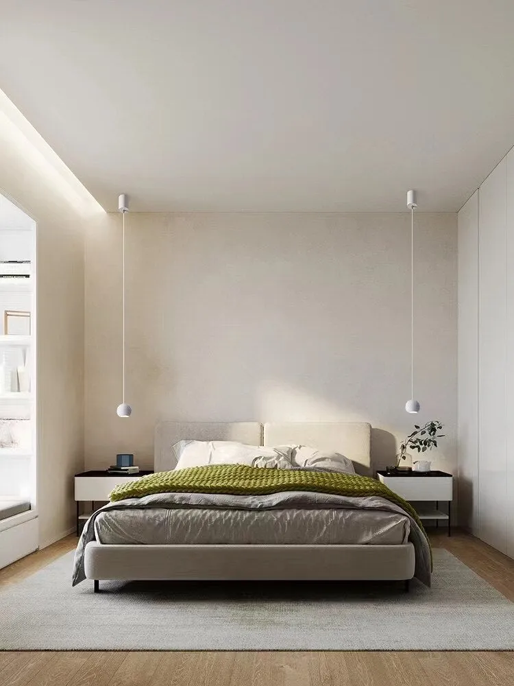 Modern Bedroom Bedside LED Chandelier Living Room TV Wall Decoration LED Chandelier Round Light Bar Chandelier AC110V/220V