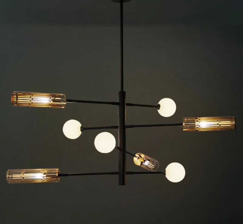 Monroe Class with Glass Mixed Shades Hanging Lamp
