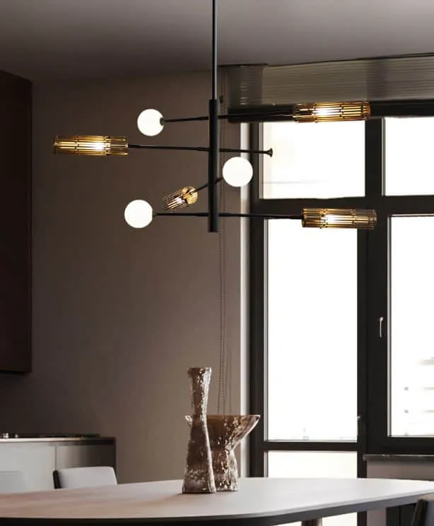 Monroe Class with Glass Mixed Shades Hanging Lamp