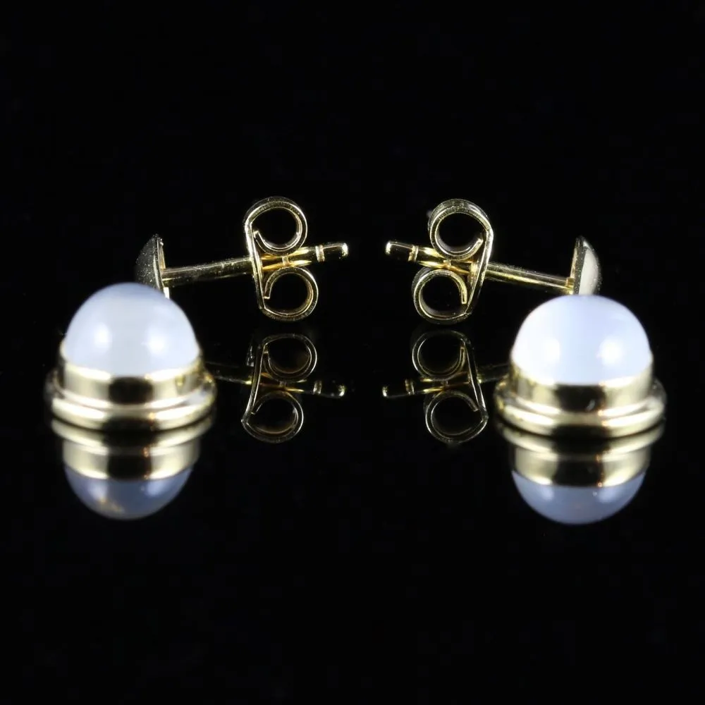 Moonstone Drop Earrings 9Ct Yellow Gold Lovely Moonstones