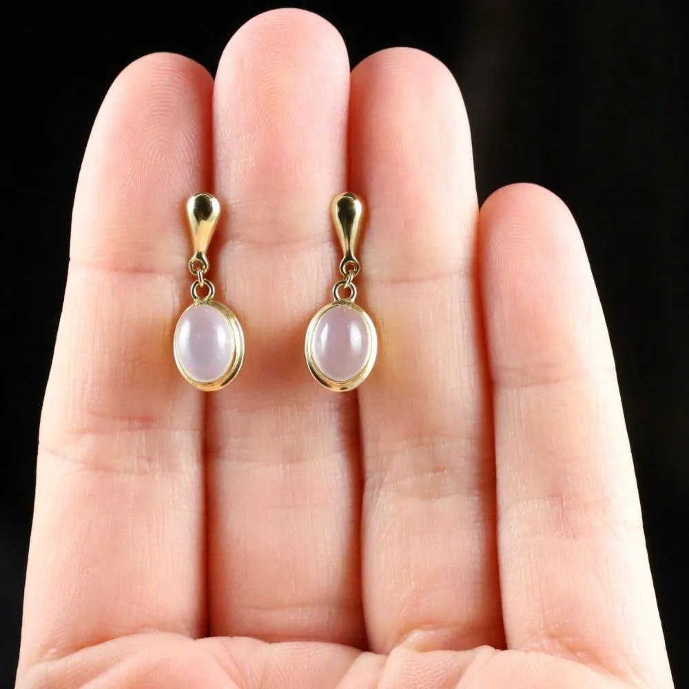 Moonstone Drop Earrings 9Ct Yellow Gold Lovely Moonstones