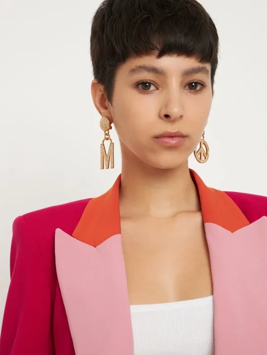 Moschino   Moschino crystal mismatched earrings 