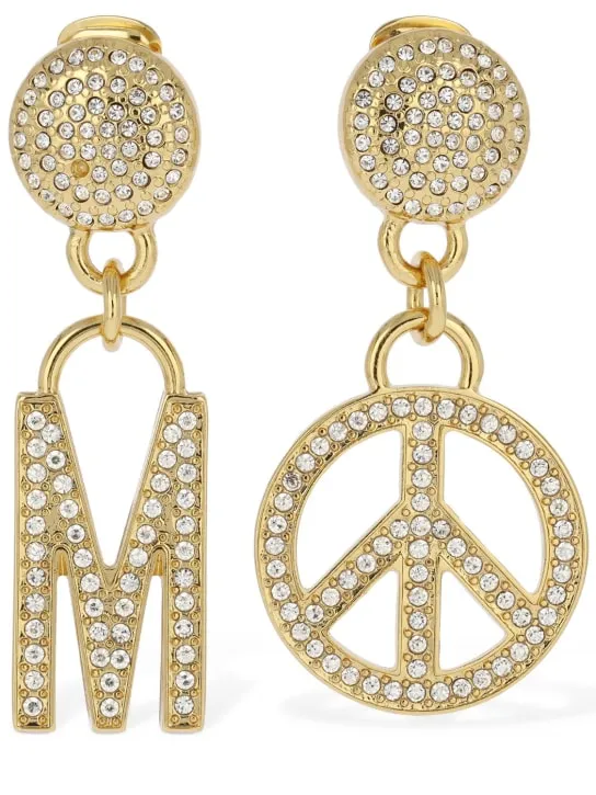 Moschino   Moschino crystal mismatched earrings 