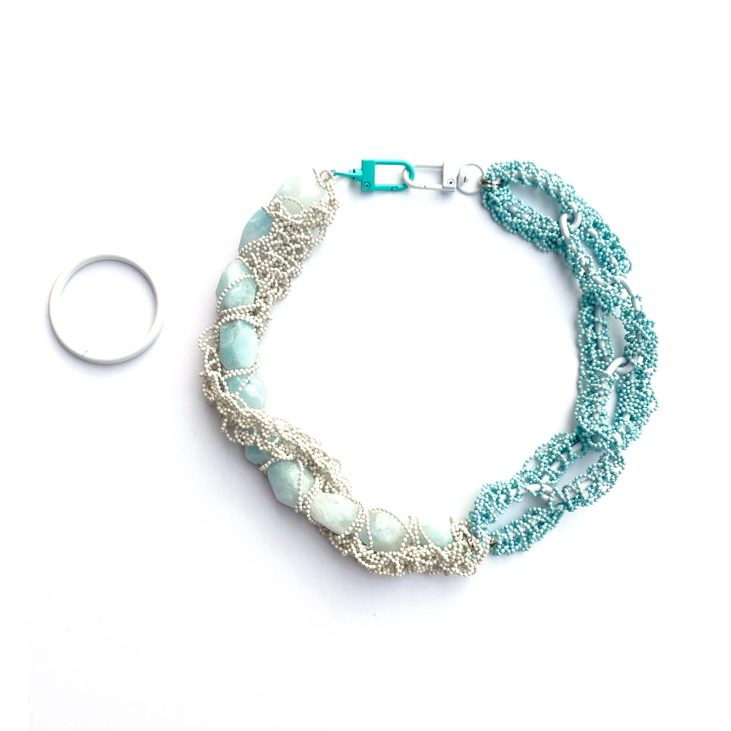 MPR x THE IMAGINARIUM: Aqua White Chrysoprase Chain Links Necklace