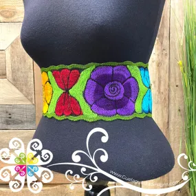 Multicolor Chiapas Embroider Belt - Women Belt