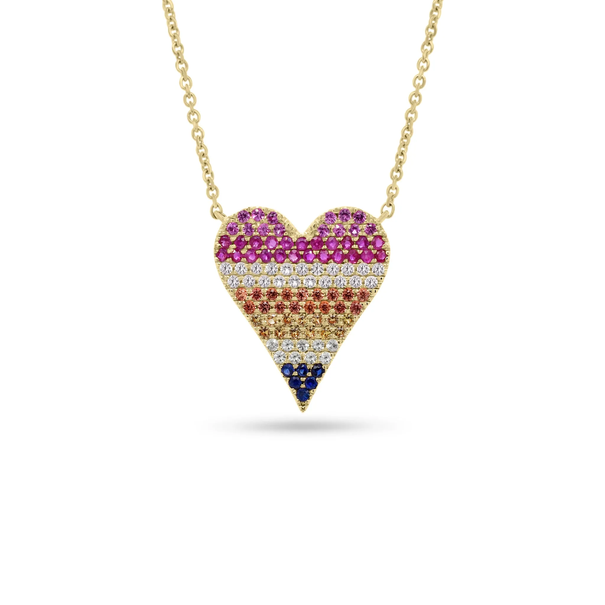 Multicolor Gemstone Heart Pendant