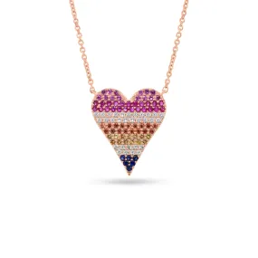 Multicolor Gemstone Heart Pendant