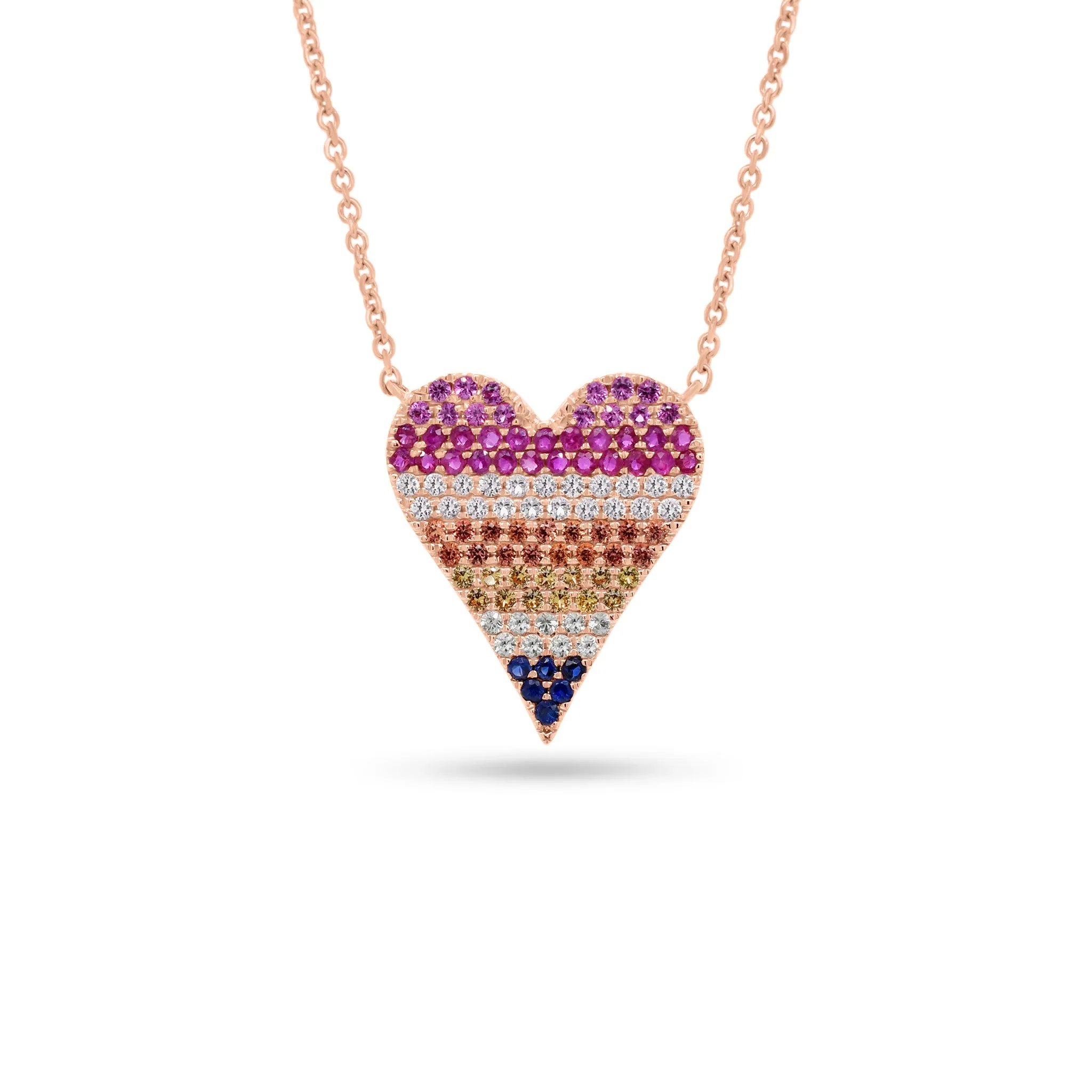 Multicolor Gemstone Heart Pendant
