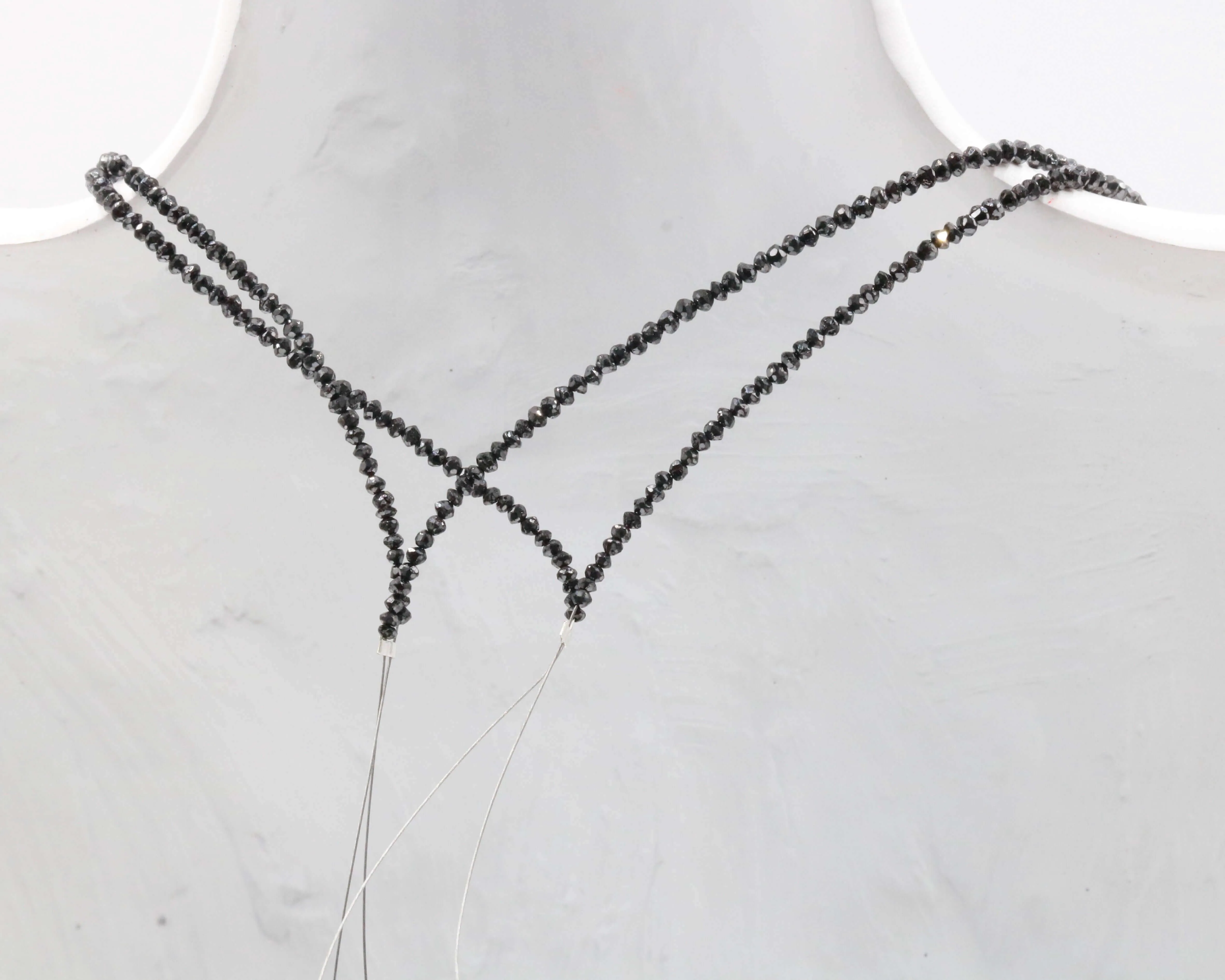 Natural Black Diamond Beads Black Beads DIY Necklace Diamond Beads Black Diamond DIY Necklace for Women April Necklace Inches SKU 6142776