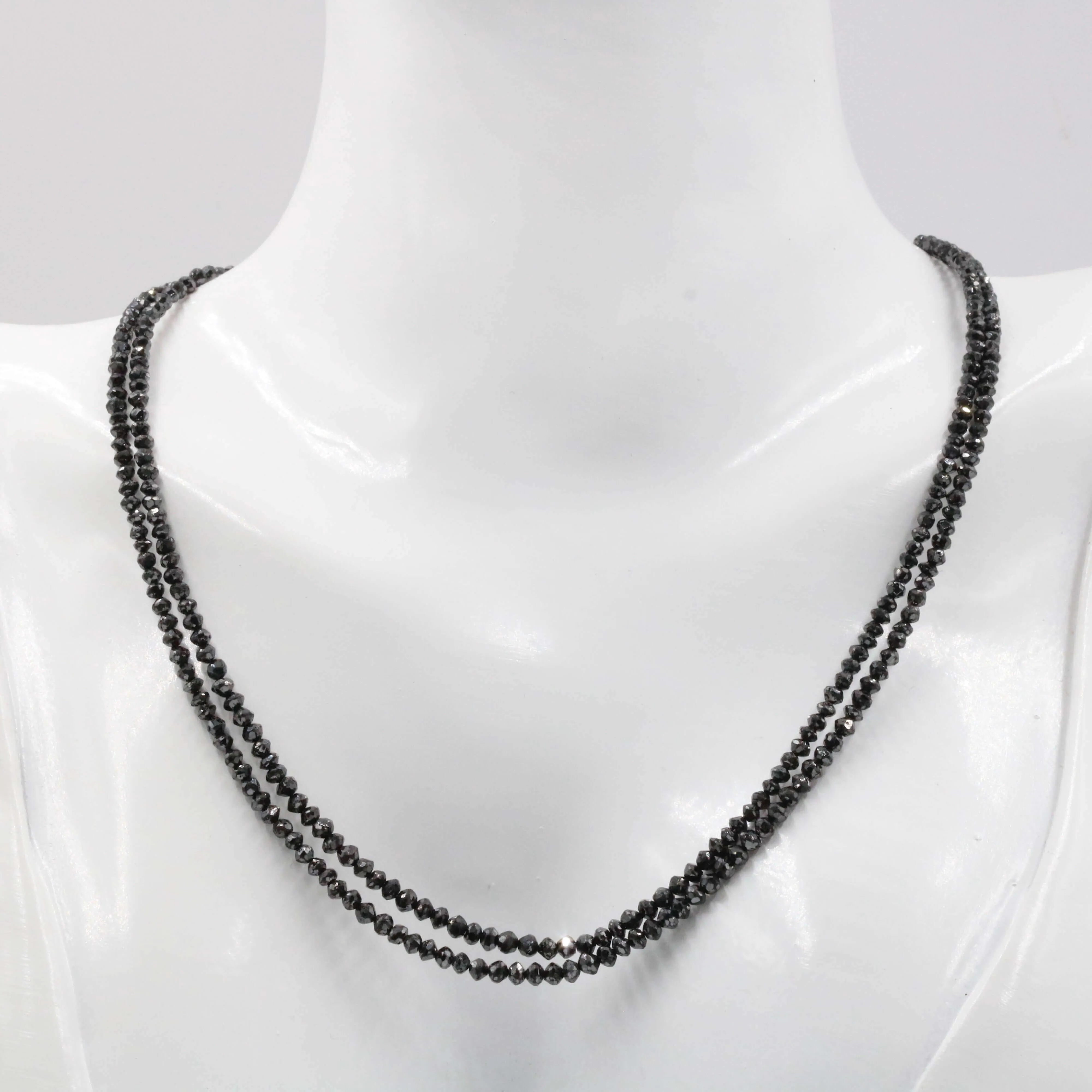 Natural Black Diamond Beads Black Beads DIY Necklace Diamond Beads Black Diamond DIY Necklace for Women April Necklace Inches SKU 6142776