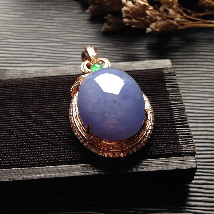 Natural Jade Pendant Jadeite Gold Pendant PT529