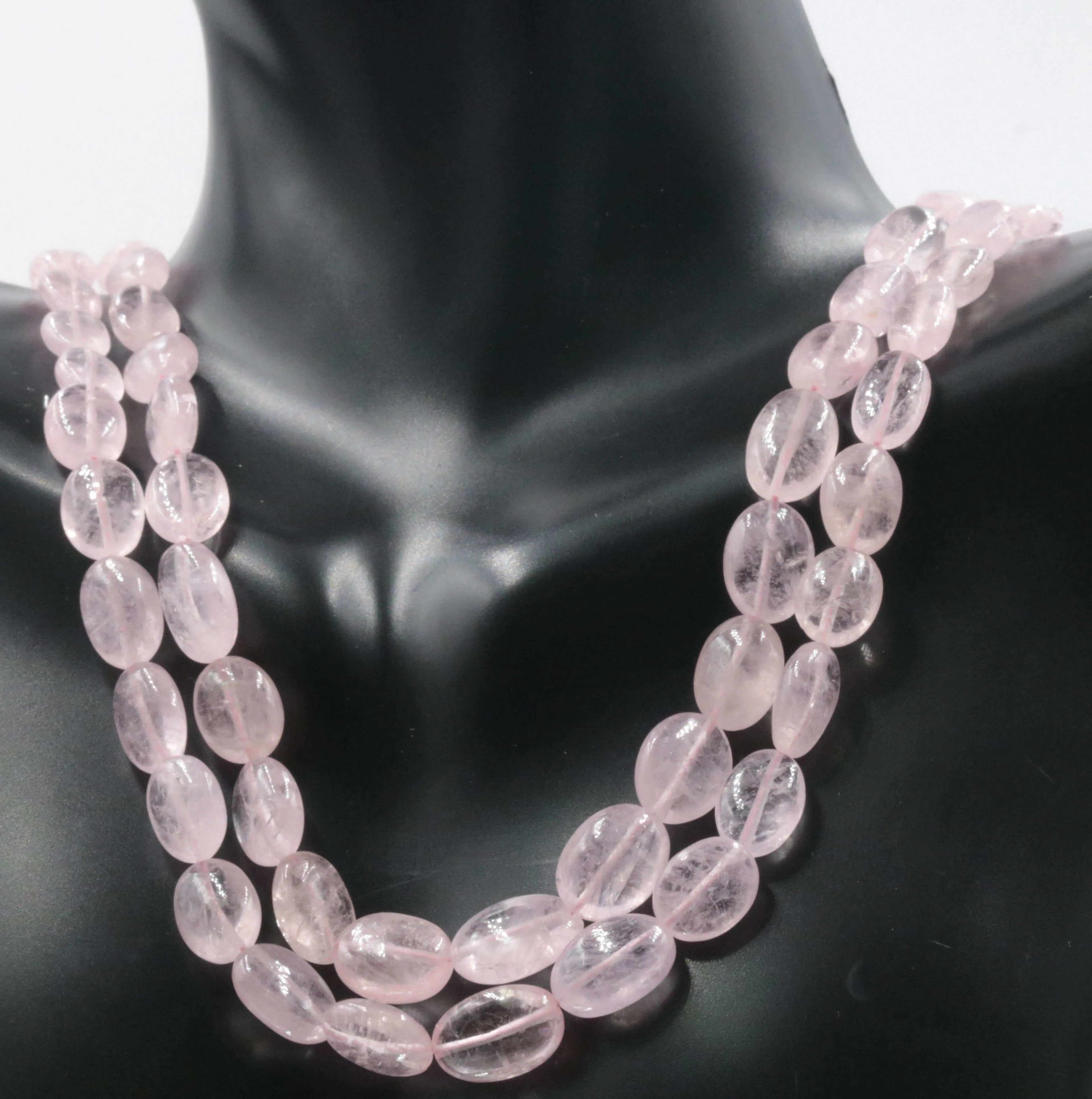 Natural Morganite Beaded Necklace Genuine Pink Morganite Gemstone Necklace SKU 6142679 6142678