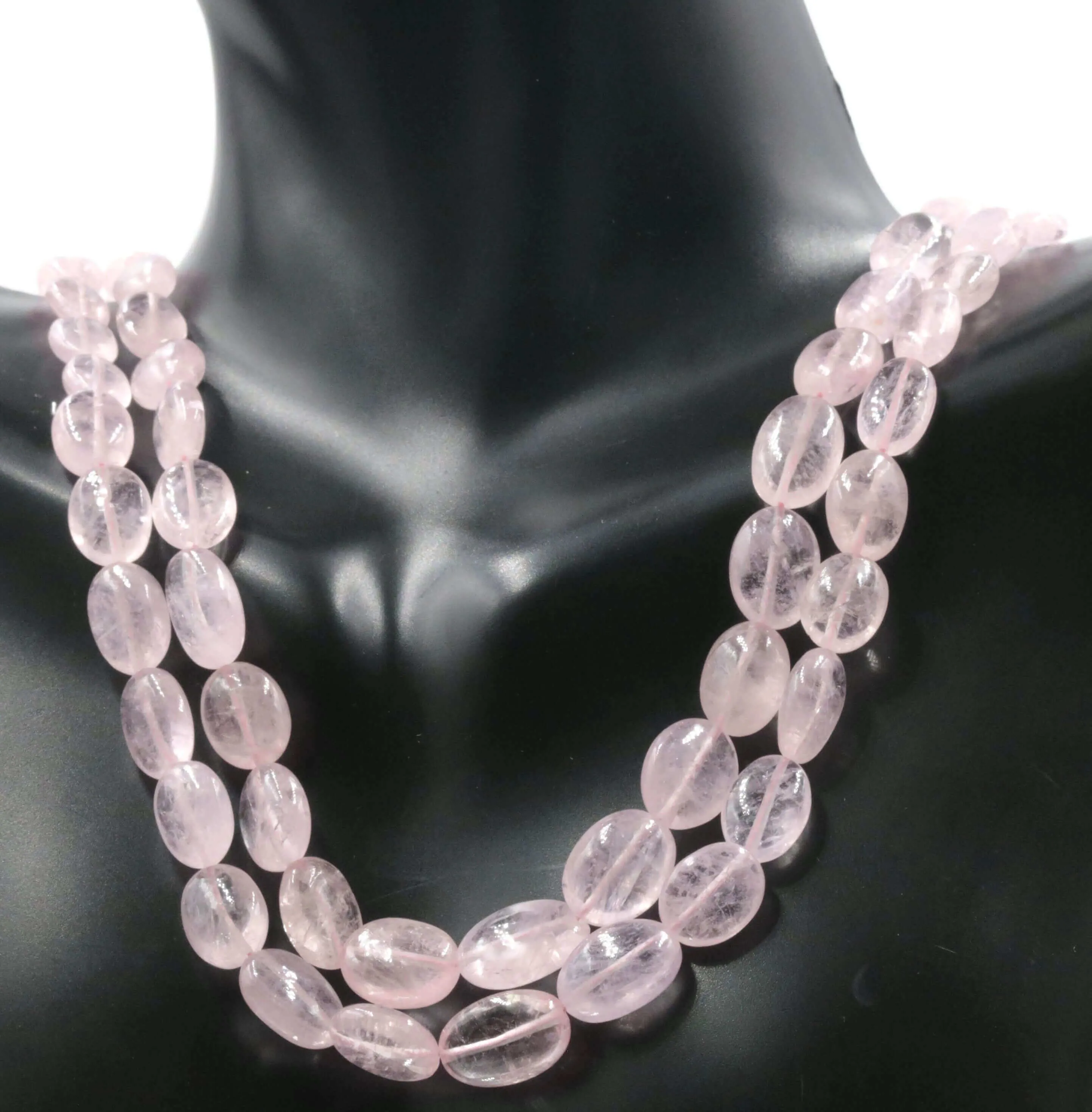 Natural Morganite Beaded Necklace Genuine Pink Morganite Gemstone Necklace SKU 6142679 6142678