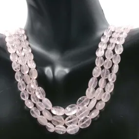 Natural Morganite Beaded Necklace Genuine Pink Morganite Gemstone Necklace SKU 6142679 6142678