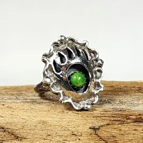 Navajo Gaspeite Bear Paw Ring - Size 6.5