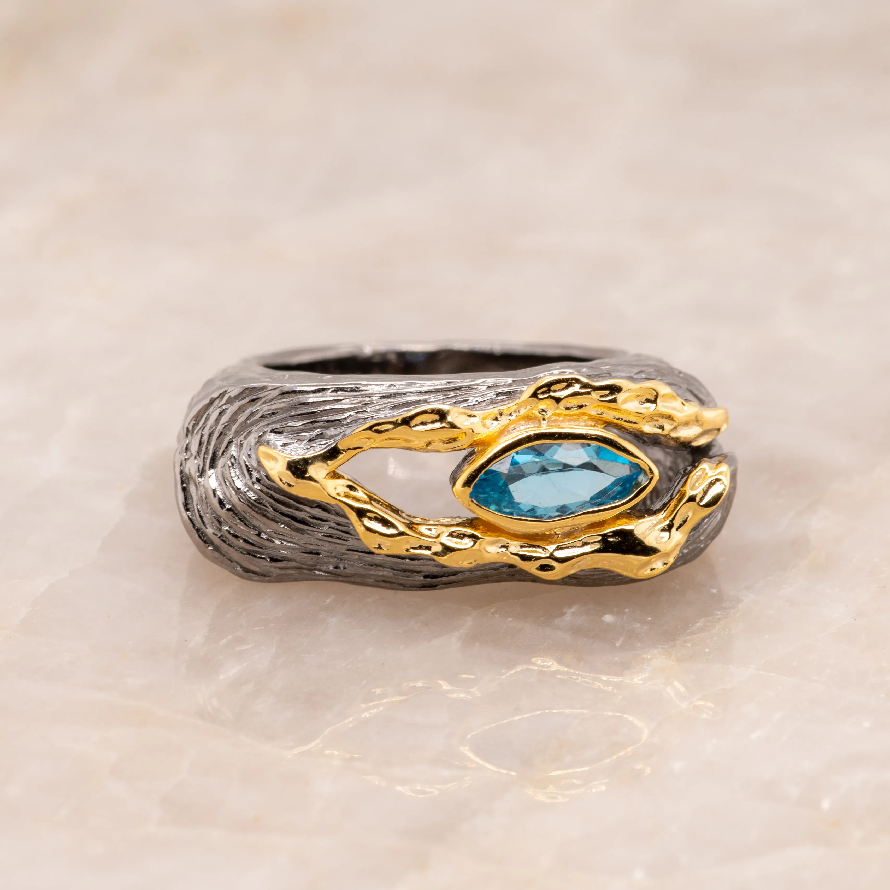 Neela Topaz Ring in Sterling Silver