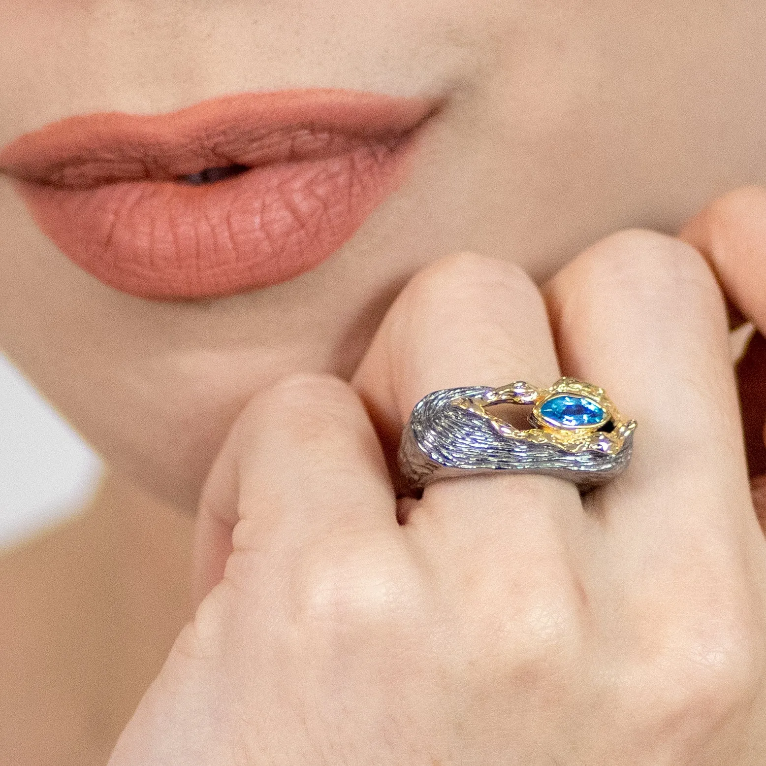 Neela Topaz Ring in Sterling Silver
