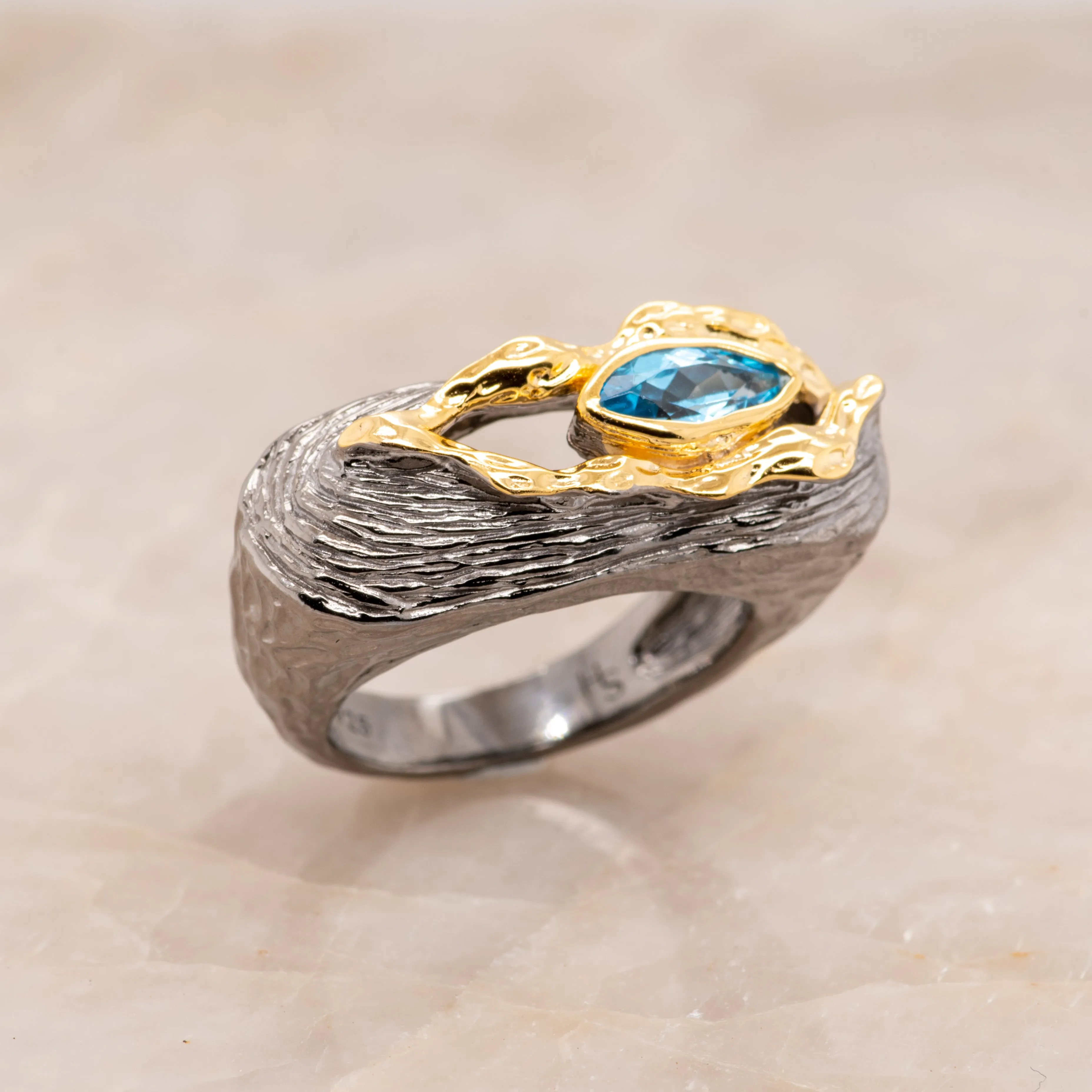 Neela Topaz Ring in Sterling Silver