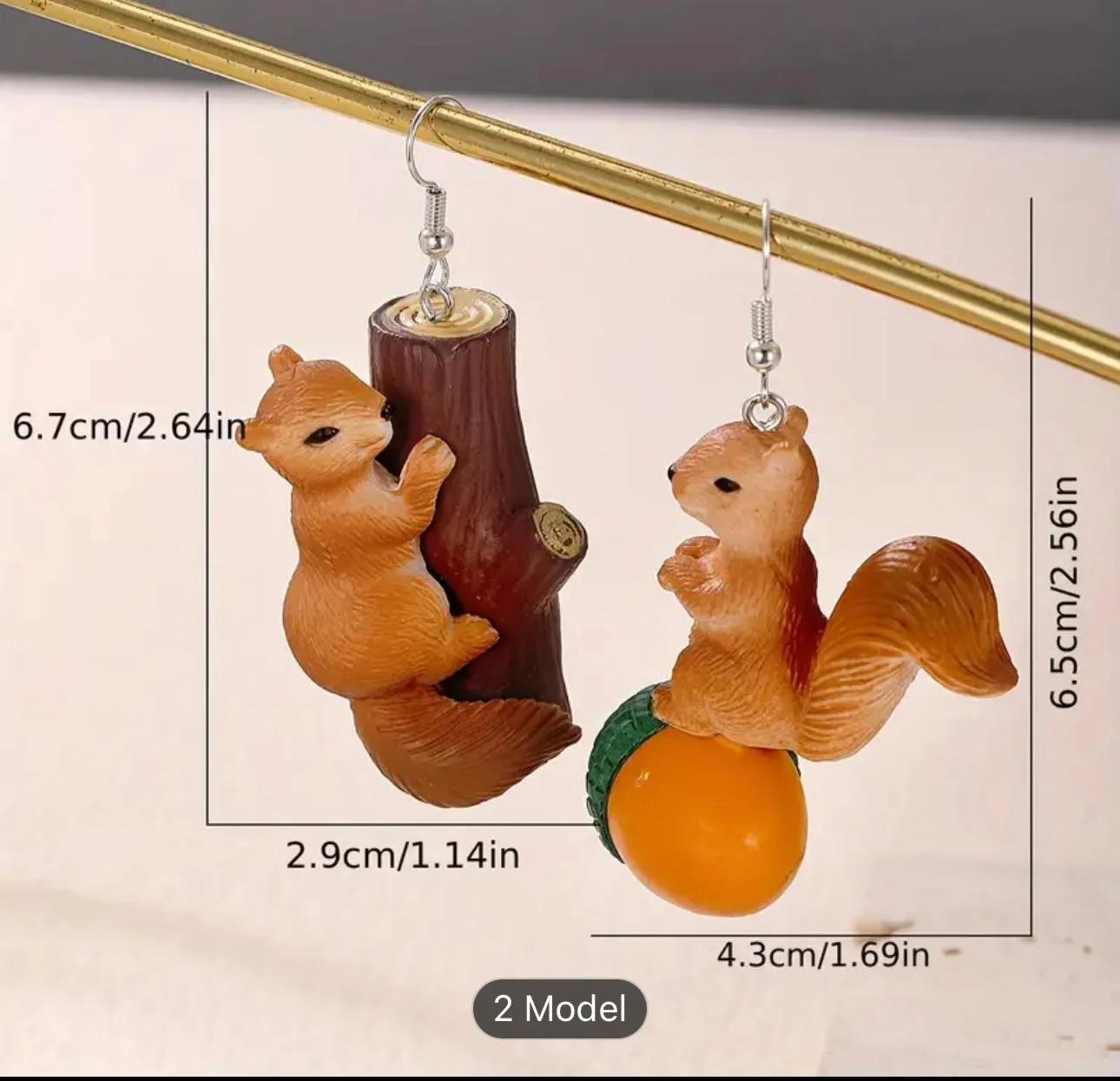 Nutty squirrel earrings