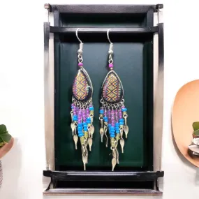 OldTribes™ Small Sized Southwestern Purple and Blue Teardrop Earrings