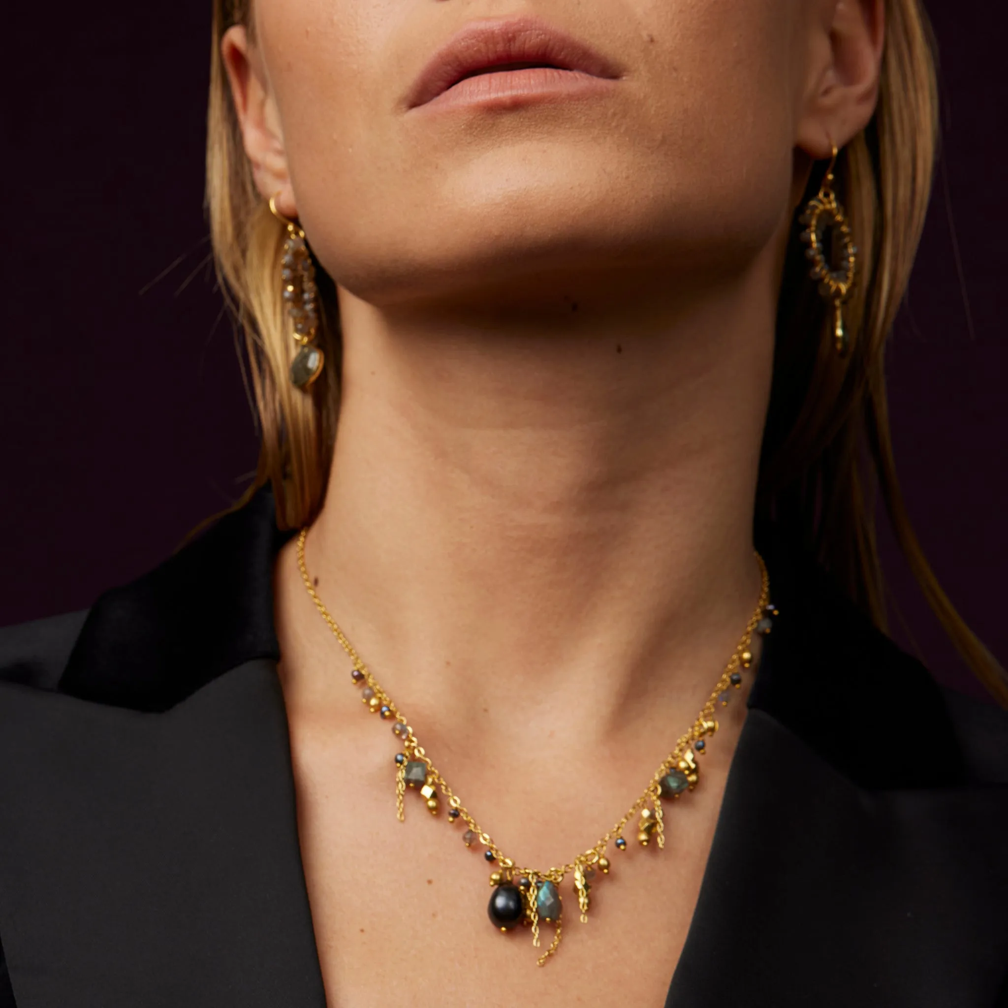 Olive Necklace Labradorite