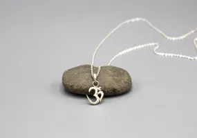 Om Carving Sterling Silver Pendant