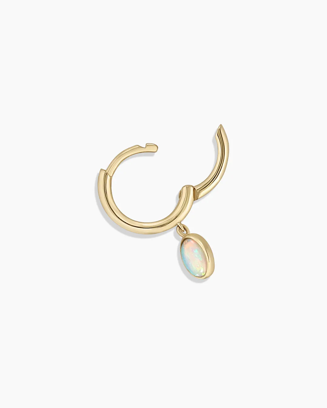 Opal Oval Single Huggie