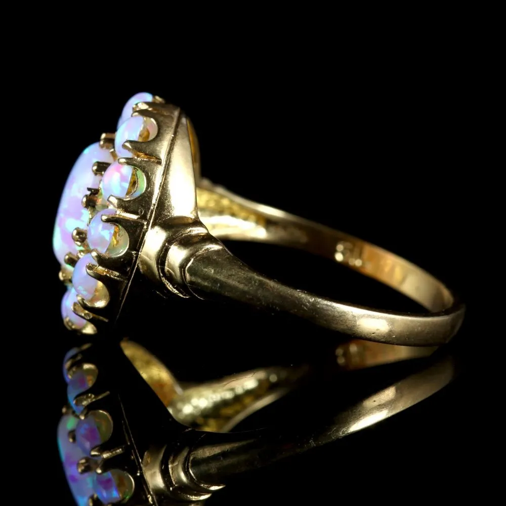 Opal Ring 18Ct Gold Silver Ring