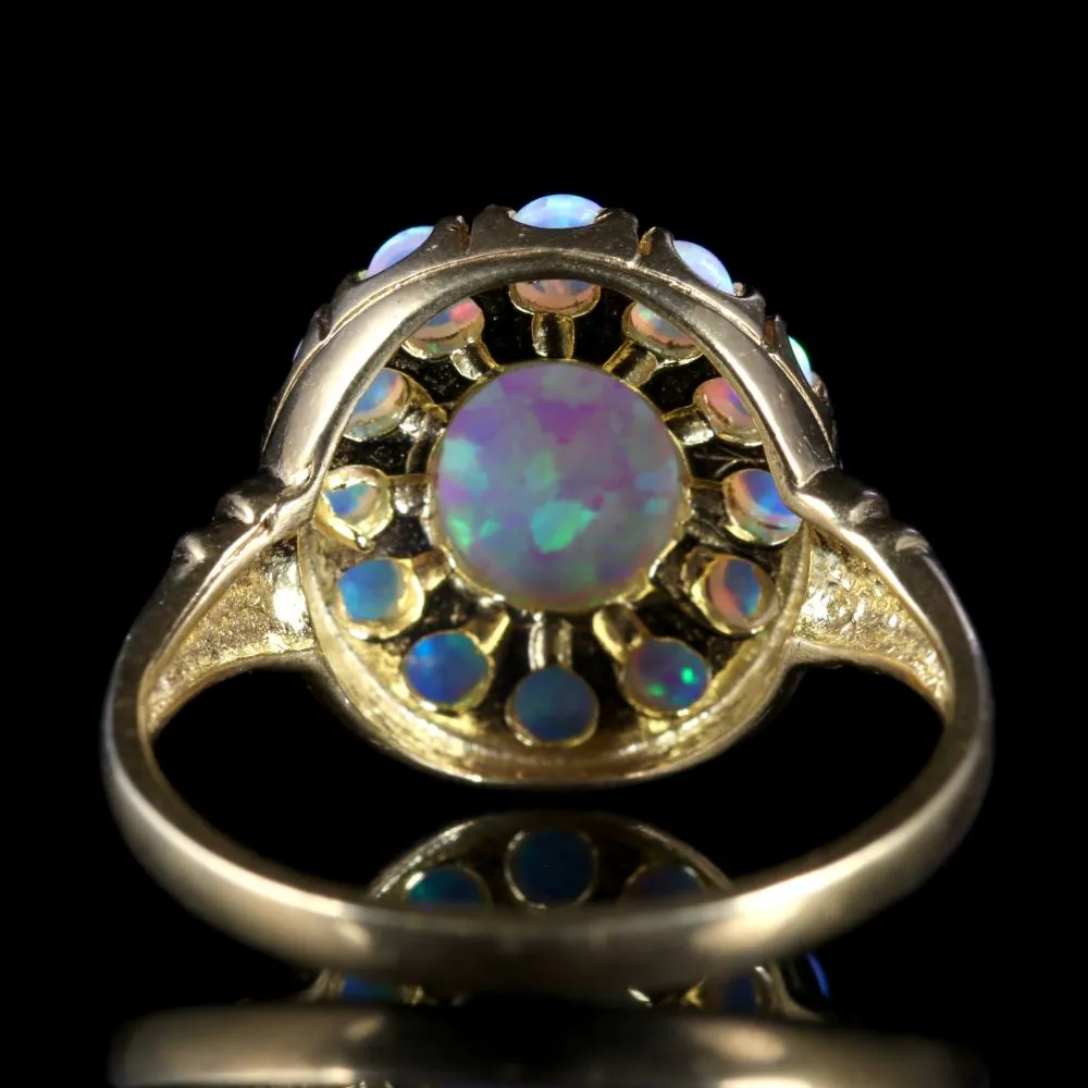 Opal Ring 18Ct Gold Silver Ring