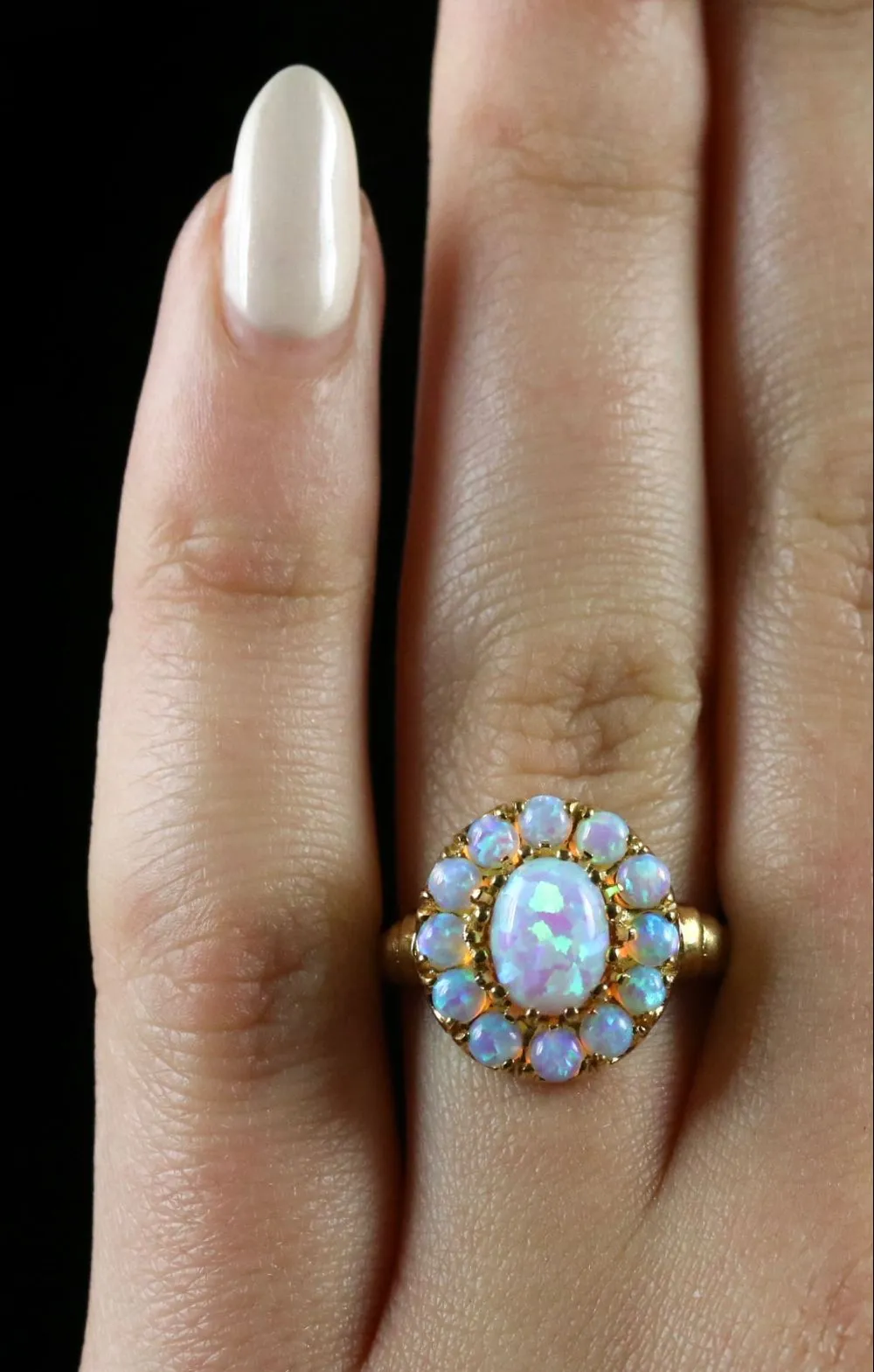 Opal Ring 18Ct Gold Silver Ring