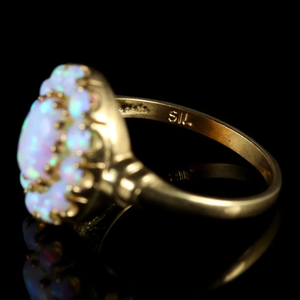 Opal Ring 18Ct Gold Silver Ring