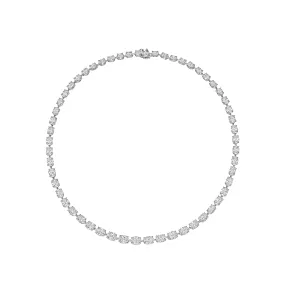 Oval Cut Riviera Diamond Necklace, 28 CT