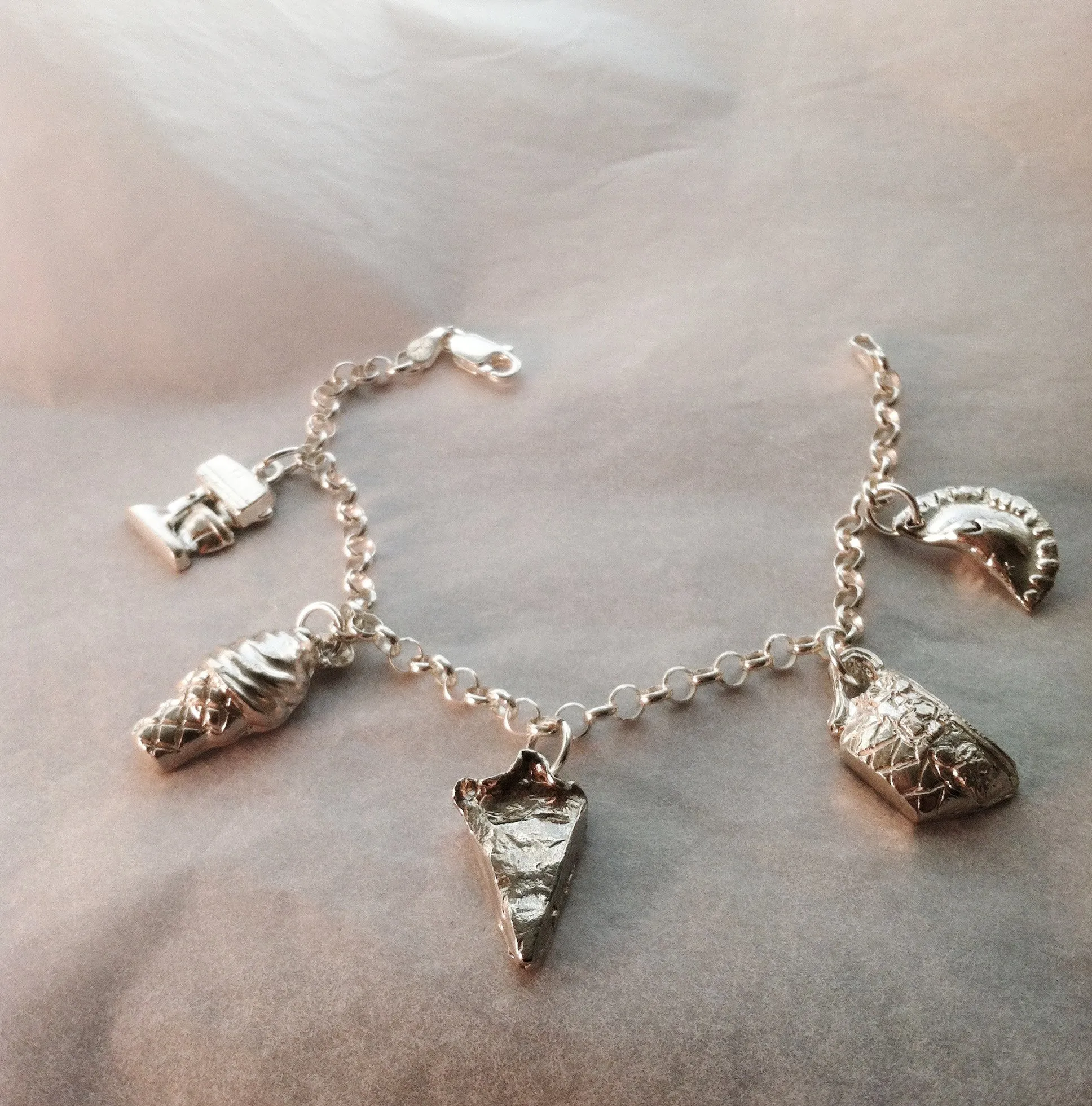 Pastry Chef Charm Bracelet in Sterling Silver