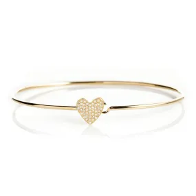 Pave Heart Bangle
