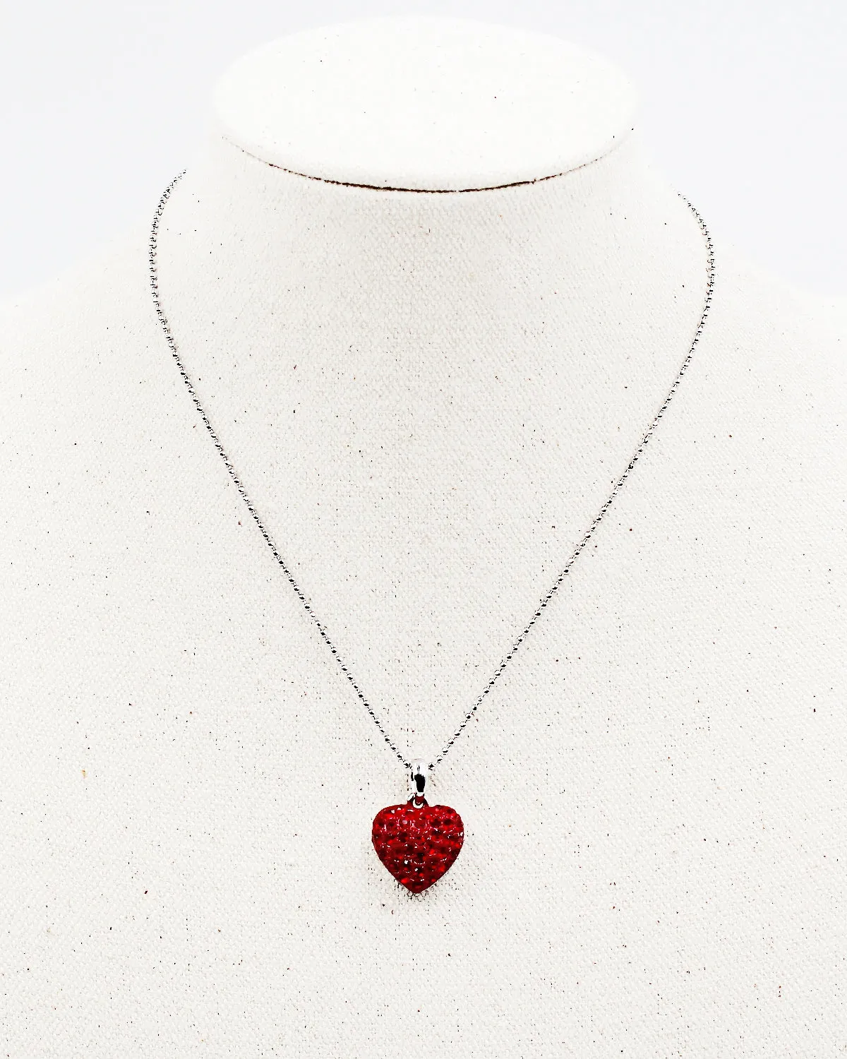 Pave Stone Heart Pendant Necklace