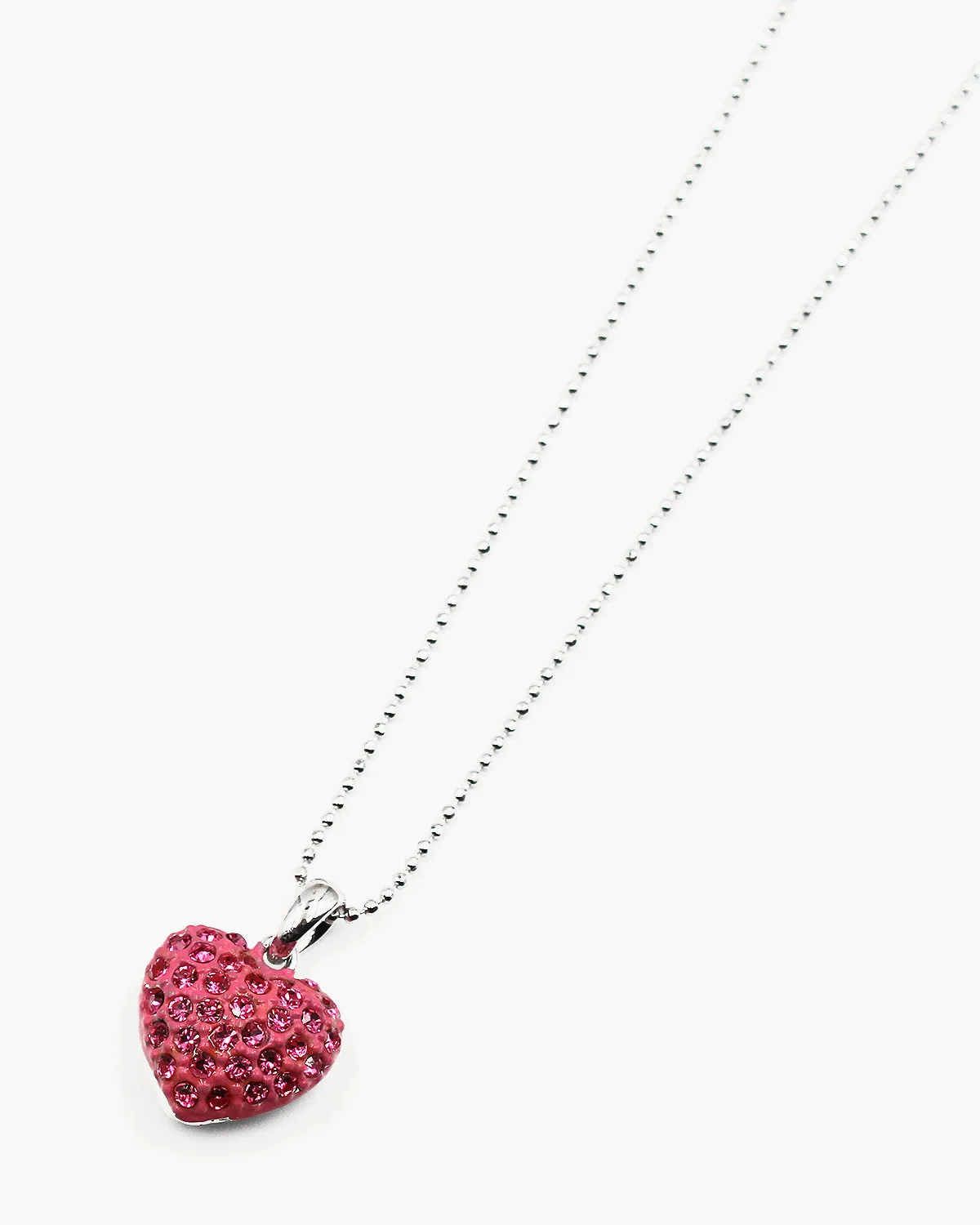 Pave Stone Heart Pendant Necklace
