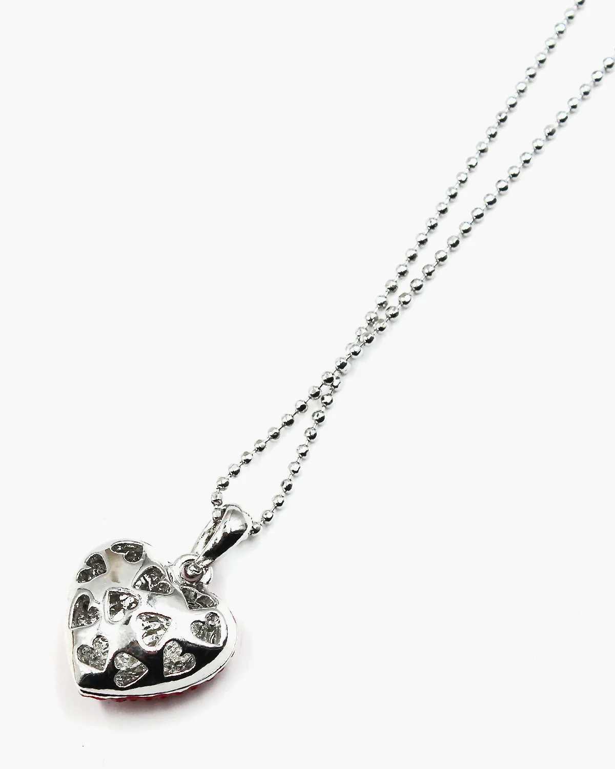 Pave Stone Heart Pendant Necklace