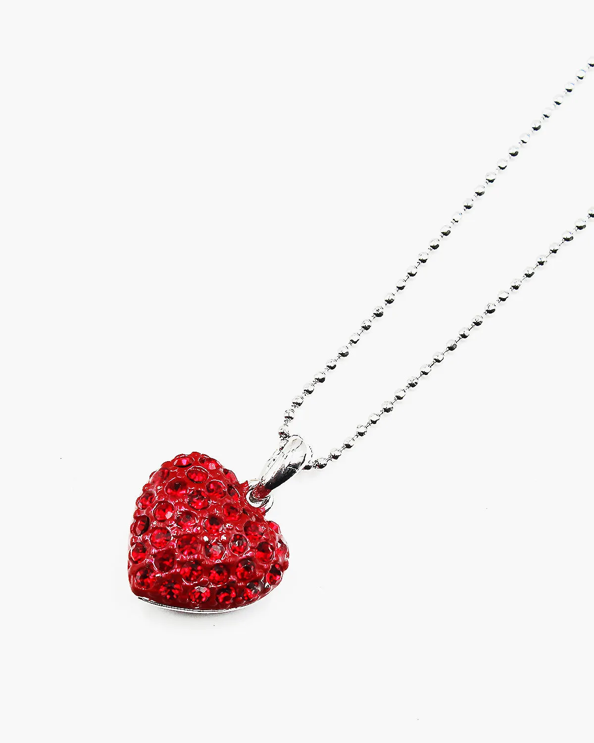 Pave Stone Heart Pendant Necklace
