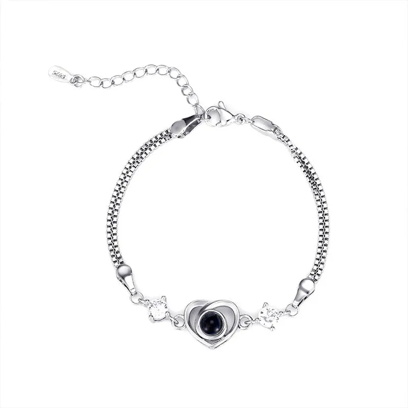 Personalized Photo Projection Heart Bracelet