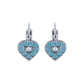 Petite Heart Leverback Earrings in "Bloom" *Custom*