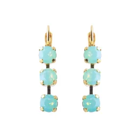 Petite Three Stone Leverback Earrings in Chrysolite Opal *Custom*