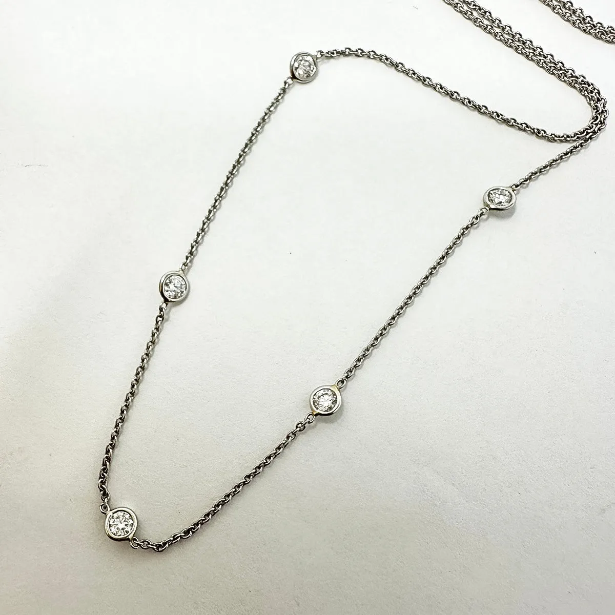 Platinum Diamond by the Yard Necklace