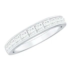 Princess Cut Diamond Semi Eternity Ring in Channel Setting