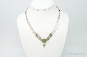 QT Turquoise Pendant On Carolyn Pollack Bead Sterling Silver Necklace Chain