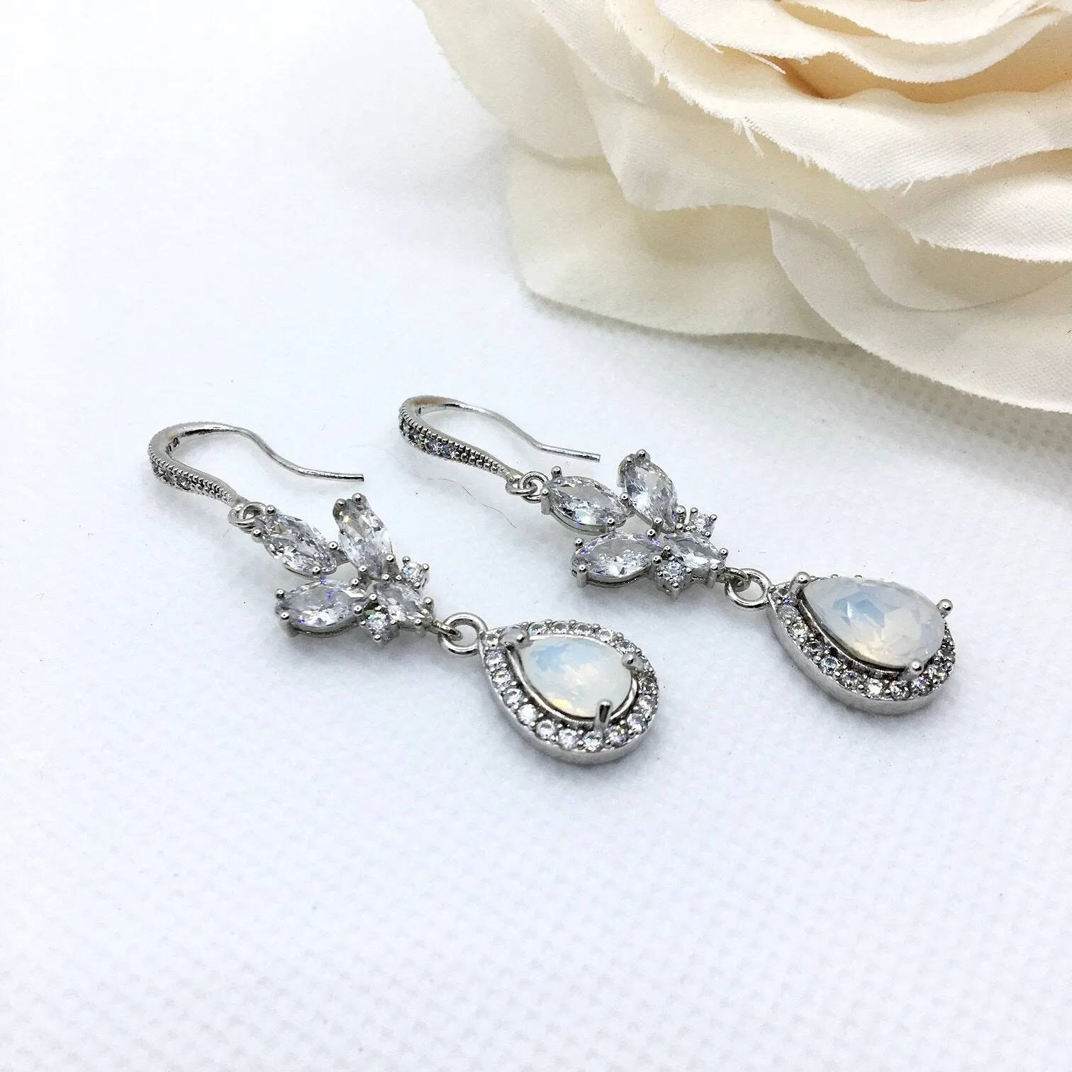 "Marielle" - Opal Bridal Earrings